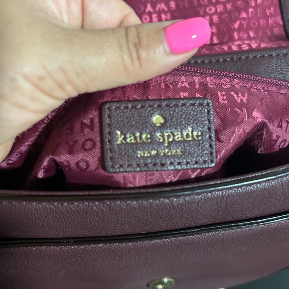 EUC Kate Spade Burgundy/Ox Blood Leather With Suede Accents Crossbody - Picture 10 of 12